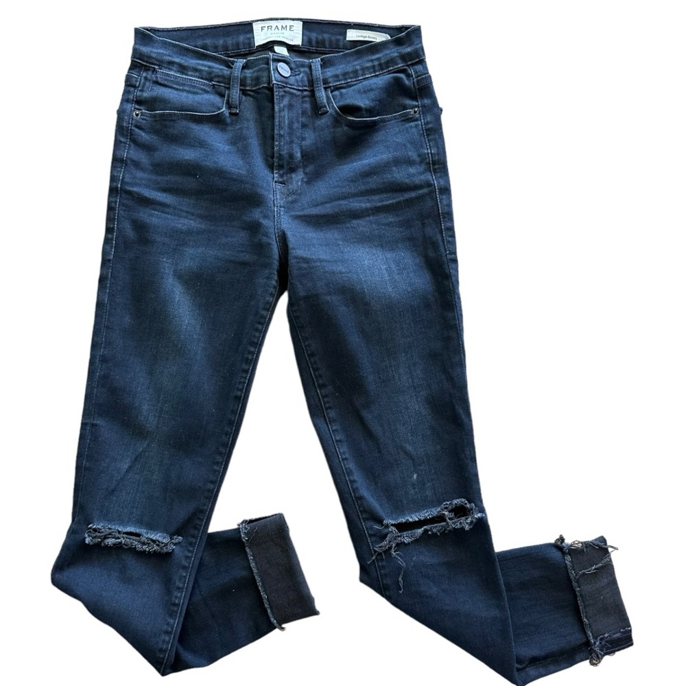 Frame Denim Black Le High Skinny Jeans Size 26